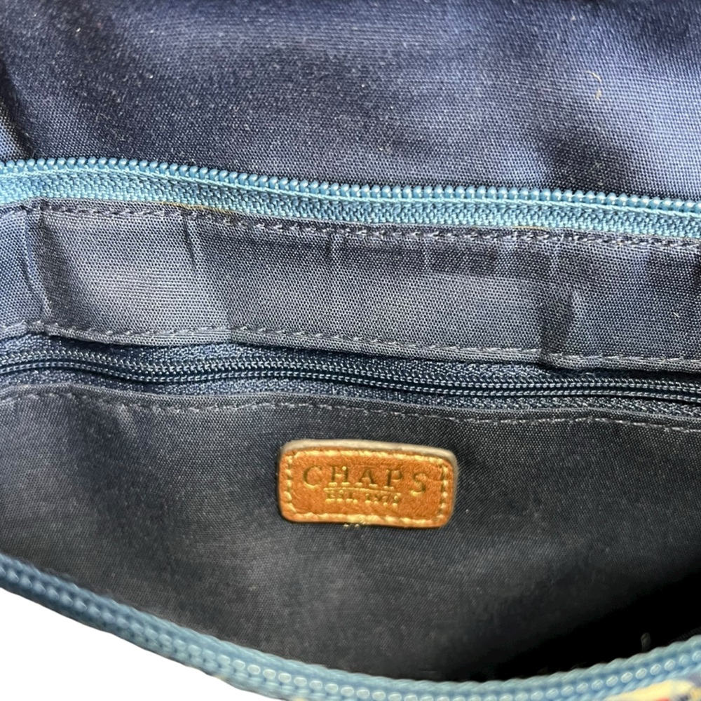 Chap Brown Leather and Paisley Print Cross Body Purse - Picture 5 of 6